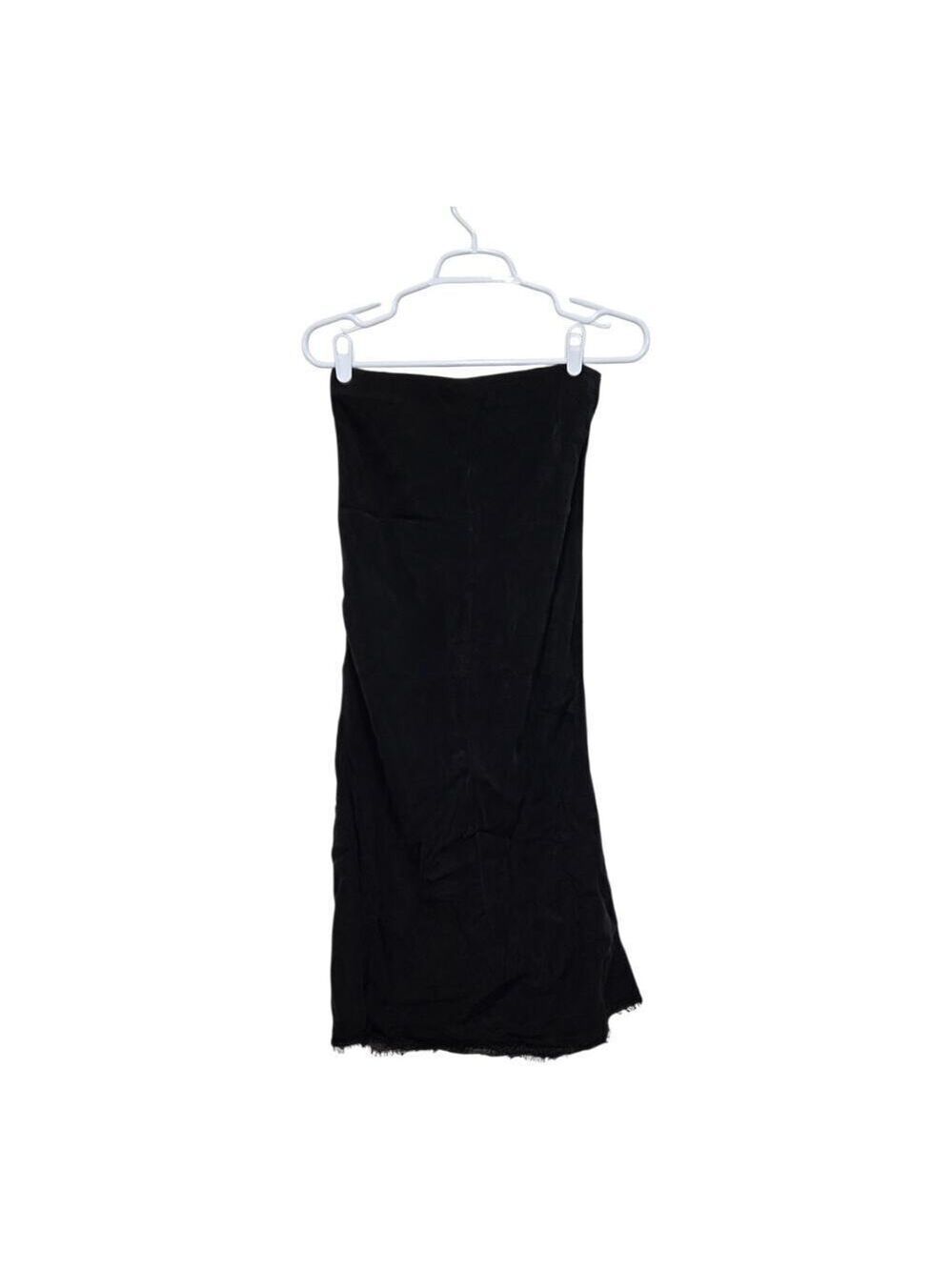 AG Layla Cupro Strapless Midi Dress Black Small Minimalist